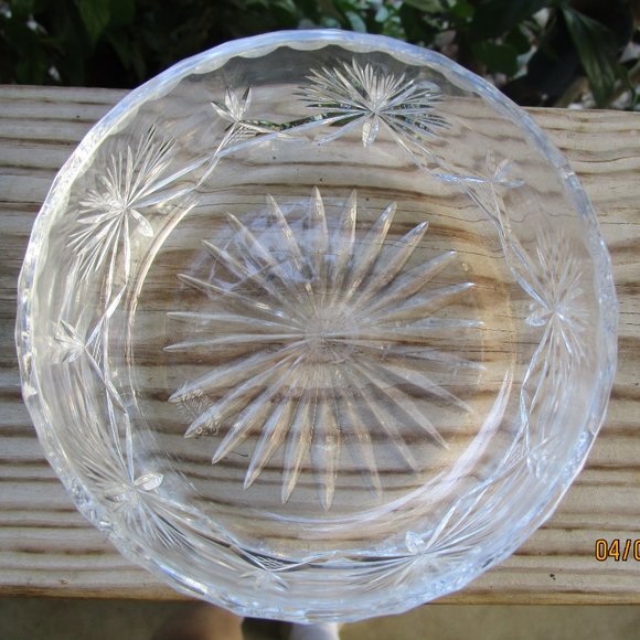 Vintage RARE Edinburgh Crystal STAR OF EDINBURGH Pattern 4" Rose Bowl - Picture 5 of 5